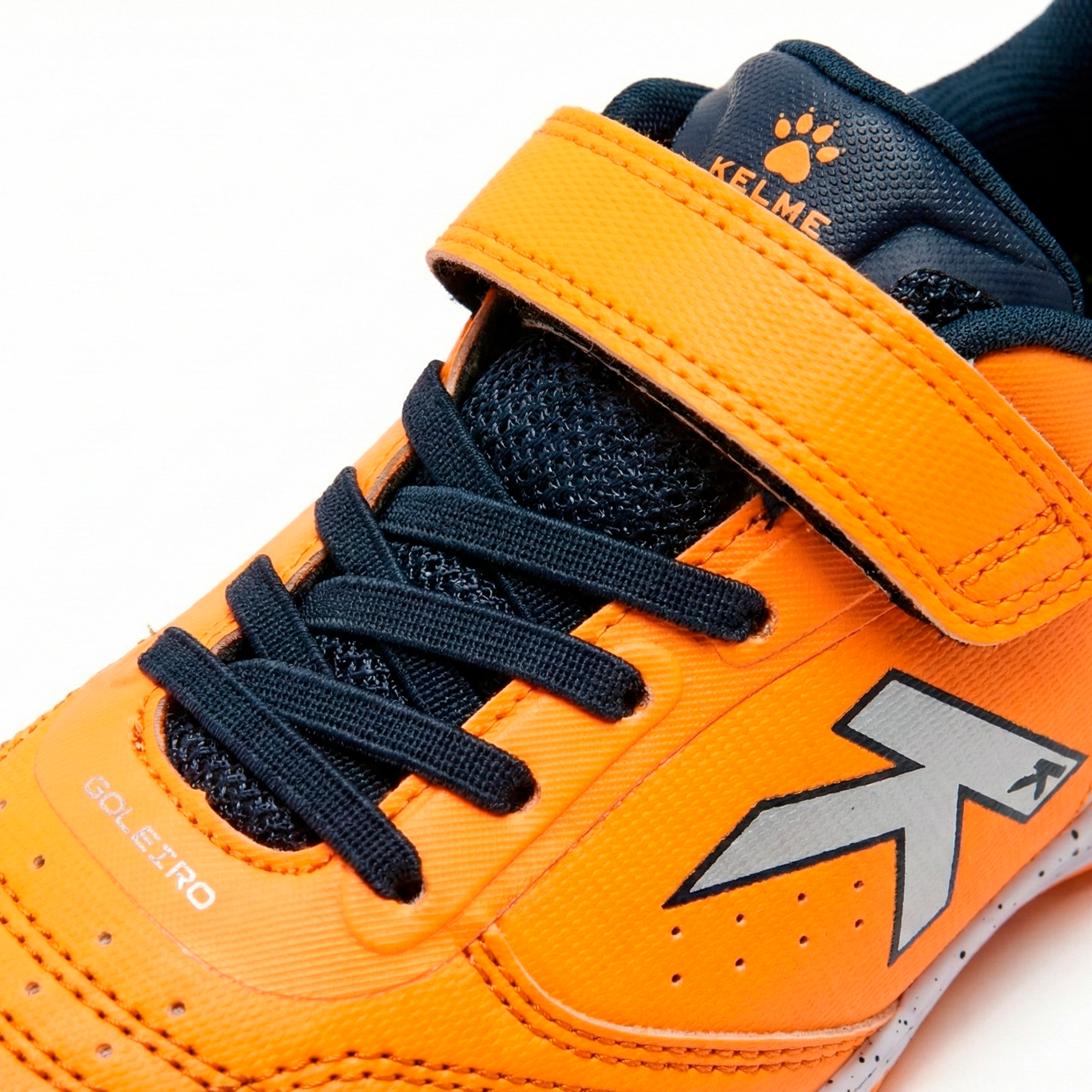 ZAPATILLAS DE NIÑO GOLEIRO TURF ELASTIC NARANJA Y AZUL