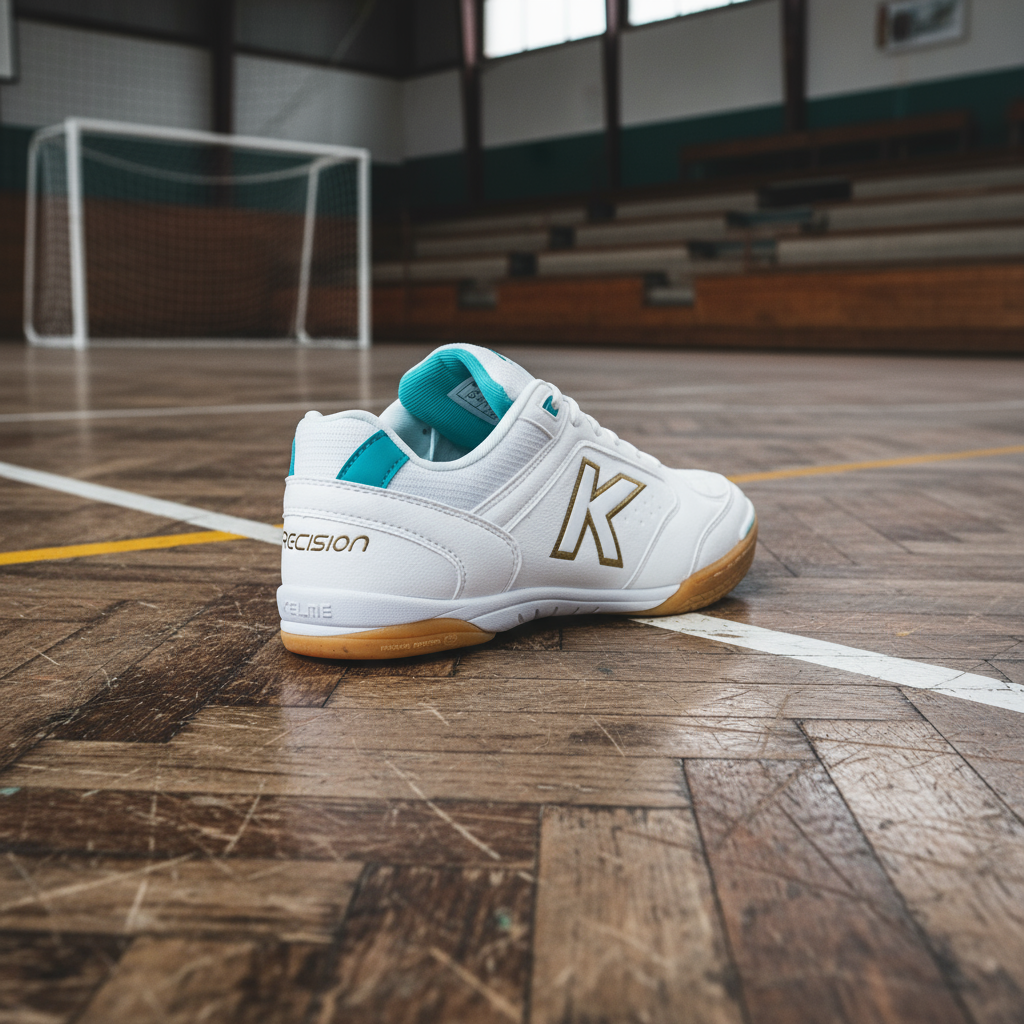 ZAPATILLAS DE FÚTBOL SALA PRECISION BLANCO DORADO AQUA