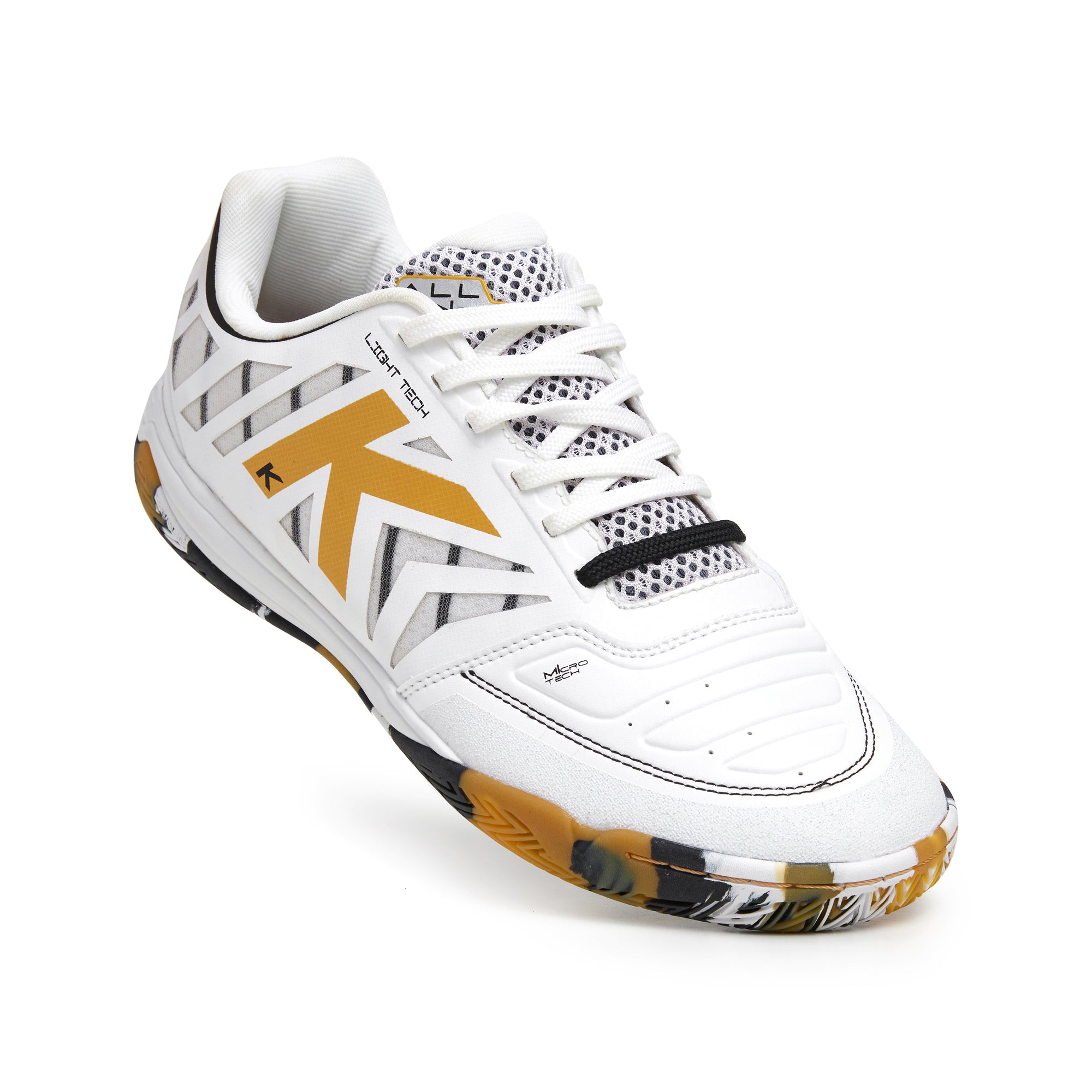 ZAPATILLAS DE FÚTBOL SALA ALL IN SPECIAL PLAYER BLANCO Y ORO Y NEGRO