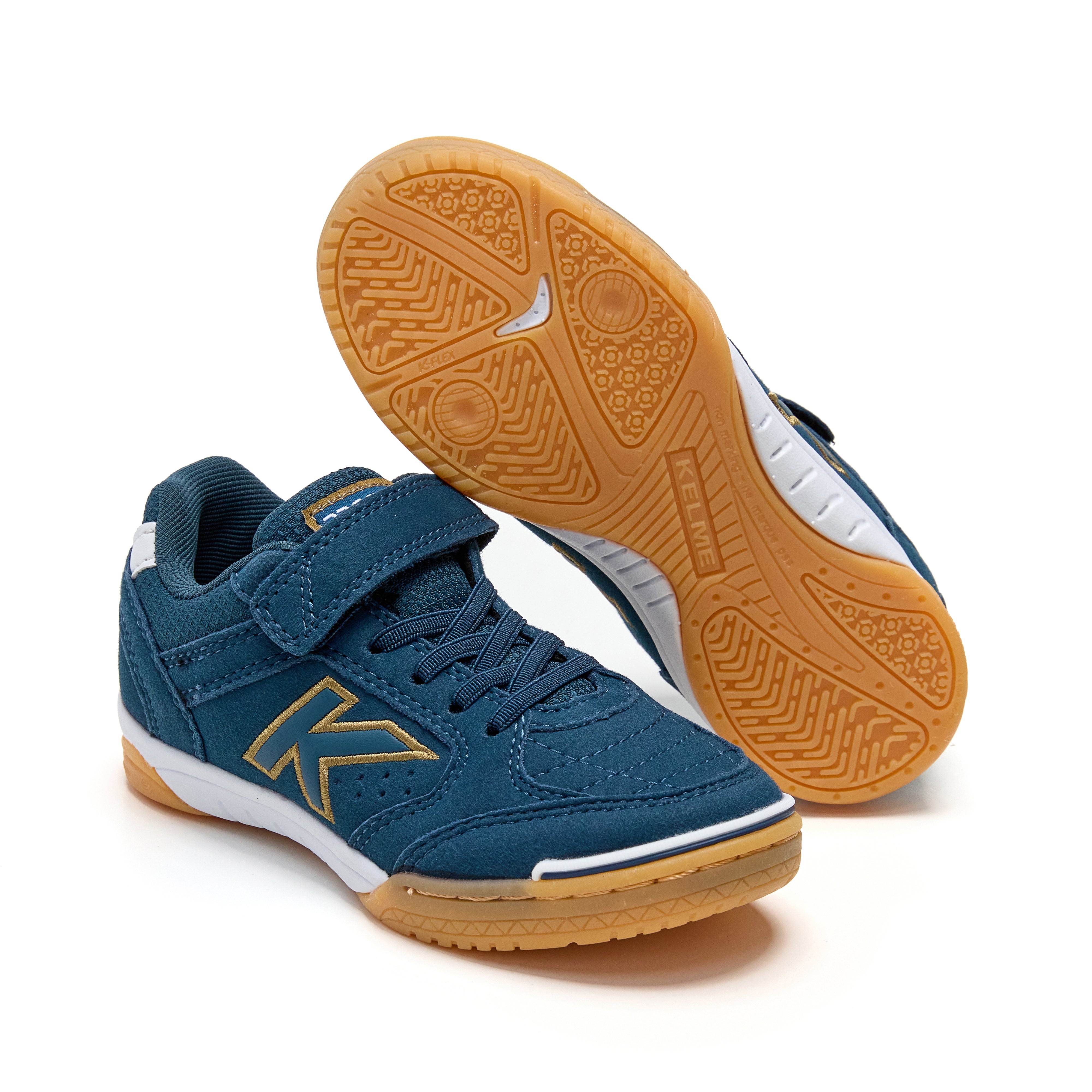 ZAPATILLAS DE FÚTBOL SALA DE NIÑO PRECISION ELASTIC AZUL MARINO BLANCO