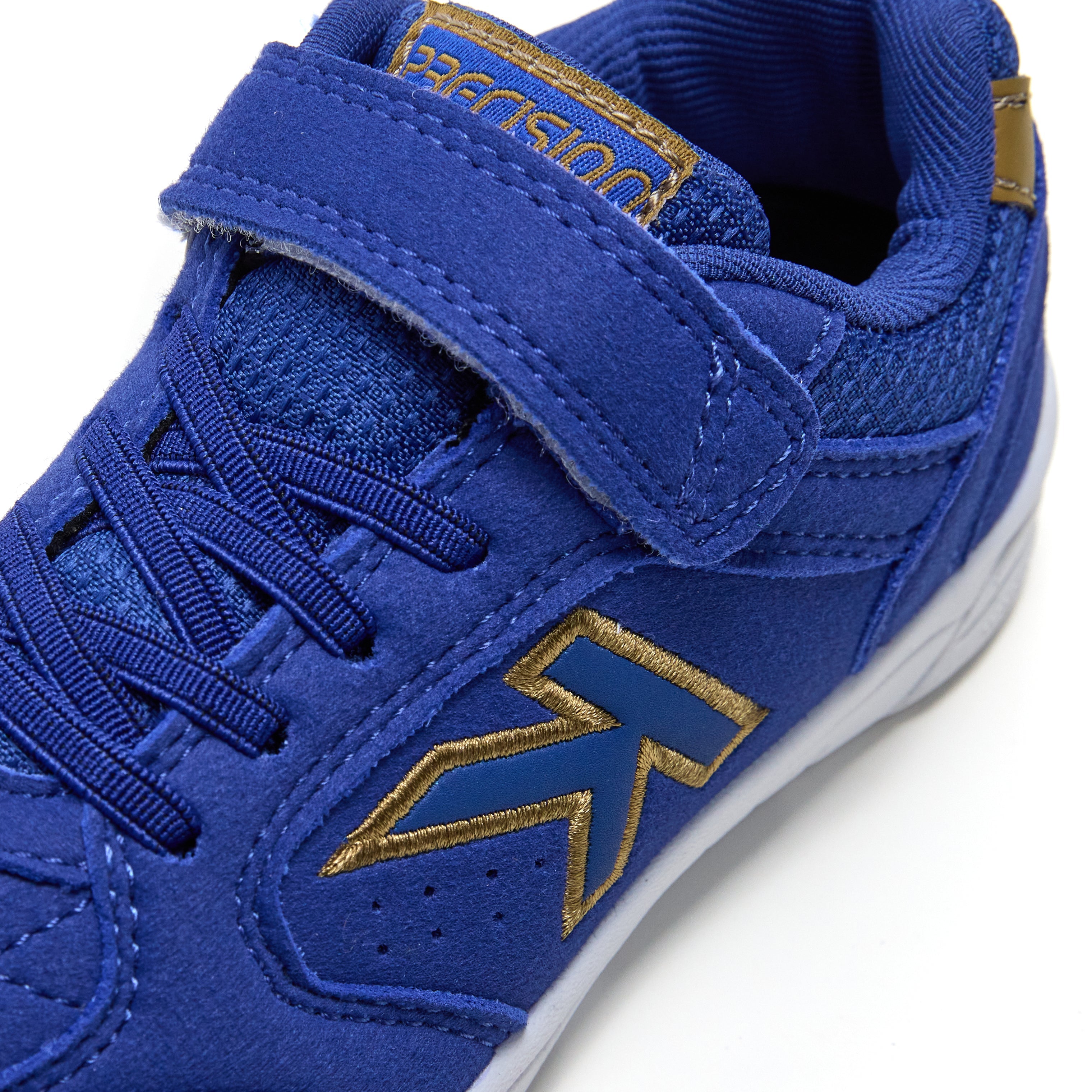 ZAPATILLAS DE FÚTBOL SALA DE NIÑO PRECISION ELASTIC AZUL DORADO