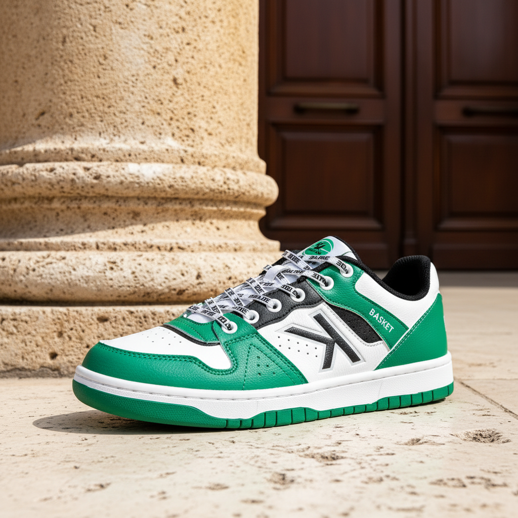 Zapatillas Casual Retrobasket 2.0 Verde en arquitectura cl‡sica