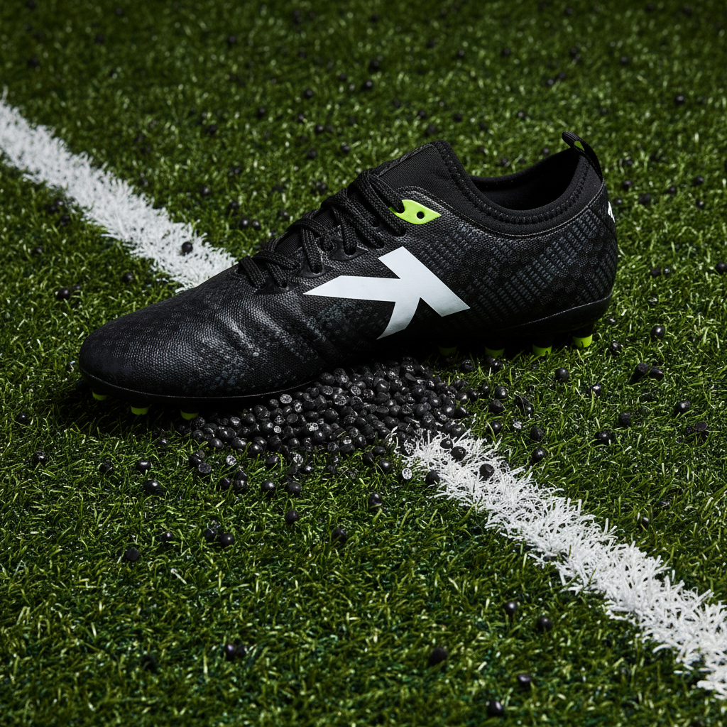 Botas de Fútbol Pulse negro sobre cŽsped artificial con caucho