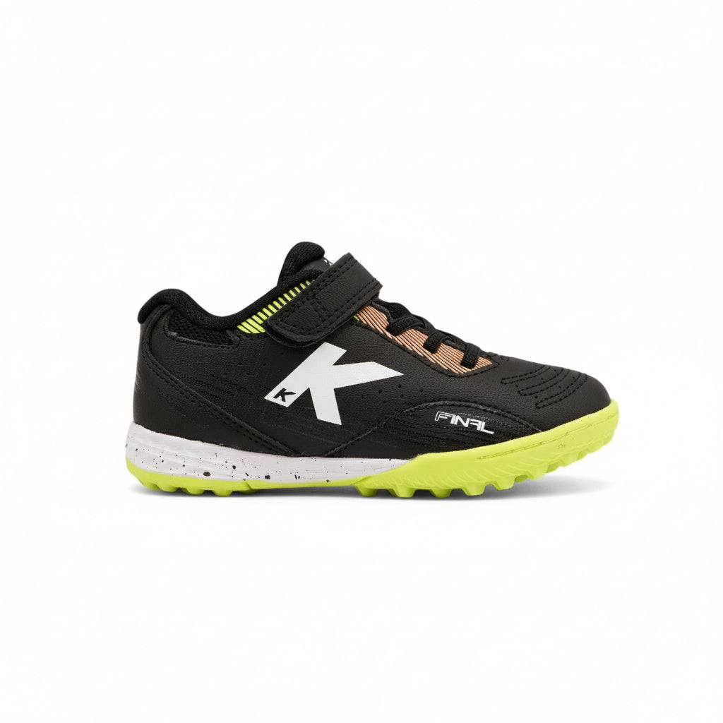 BOTAS DE FÚTBOL DE NIÑO FINAL ELASTIC TURF NEGRO