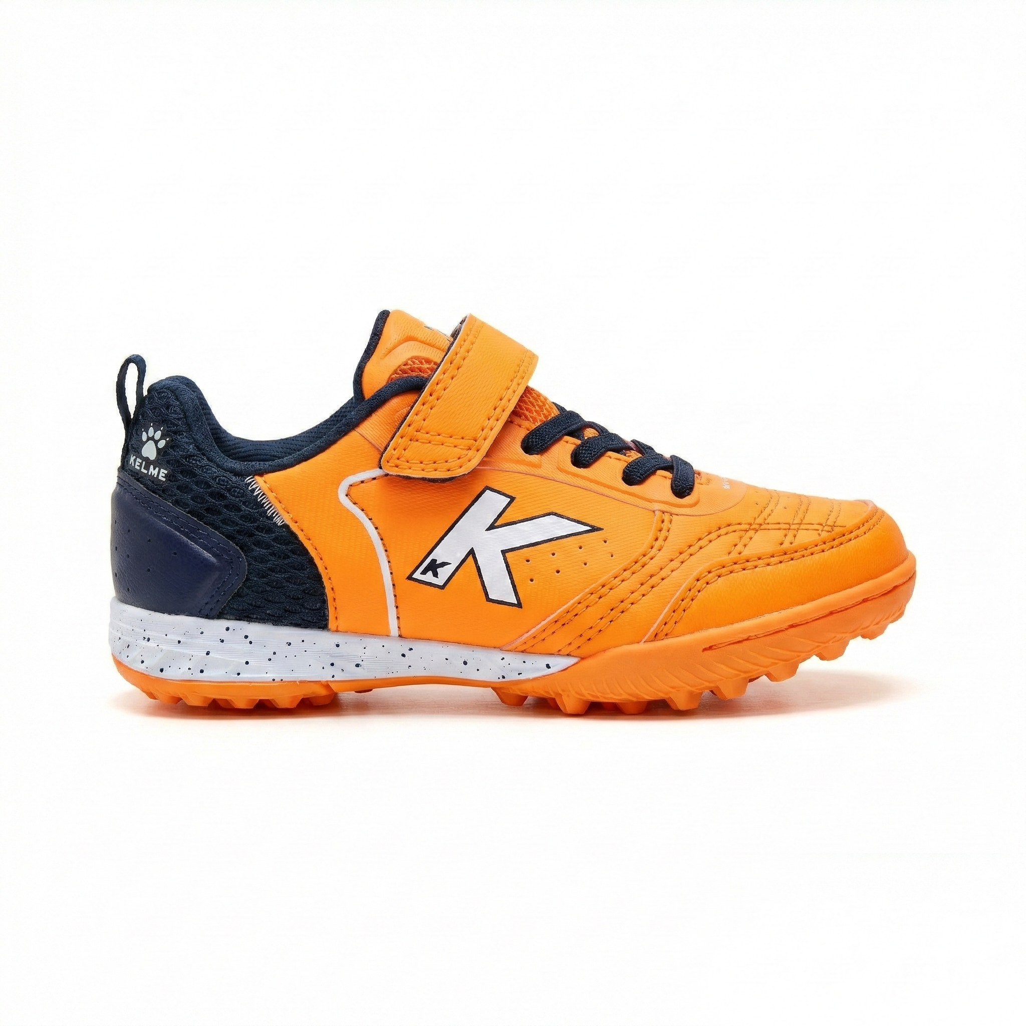 ZAPATILLAS DE NIÑO GOLEIRO TURF ELASTIC NARANJA Y AZUL