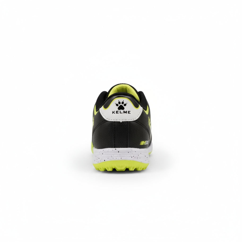 BOTAS DE FÚTBOL DE NIÑO HERO TURF ELASTIC NEGRO-LIMA