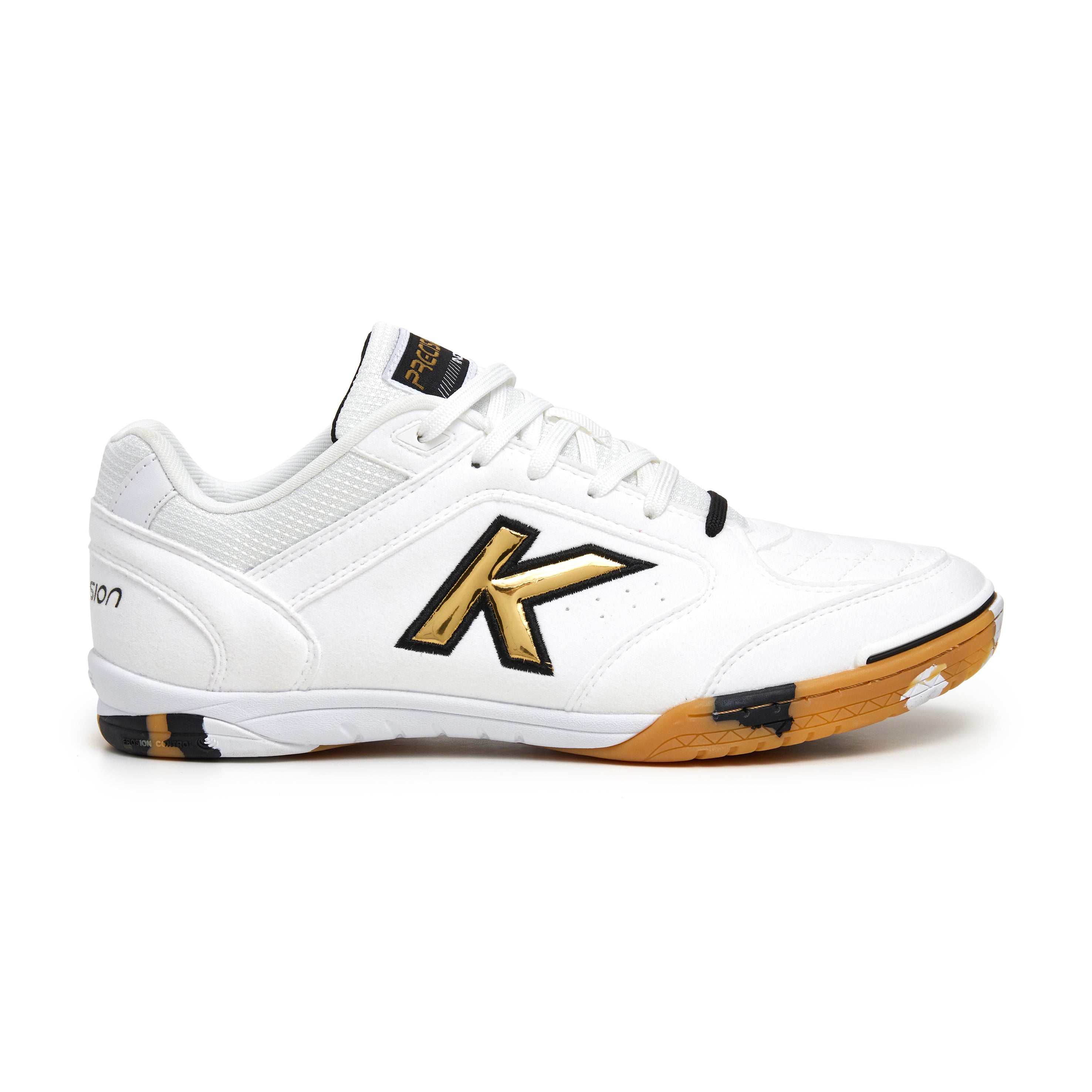 ZAPATILLAS DE FÚTBOL SALA SPECIAL PLAYER PRECISION BLANCO DORADO NEGRO