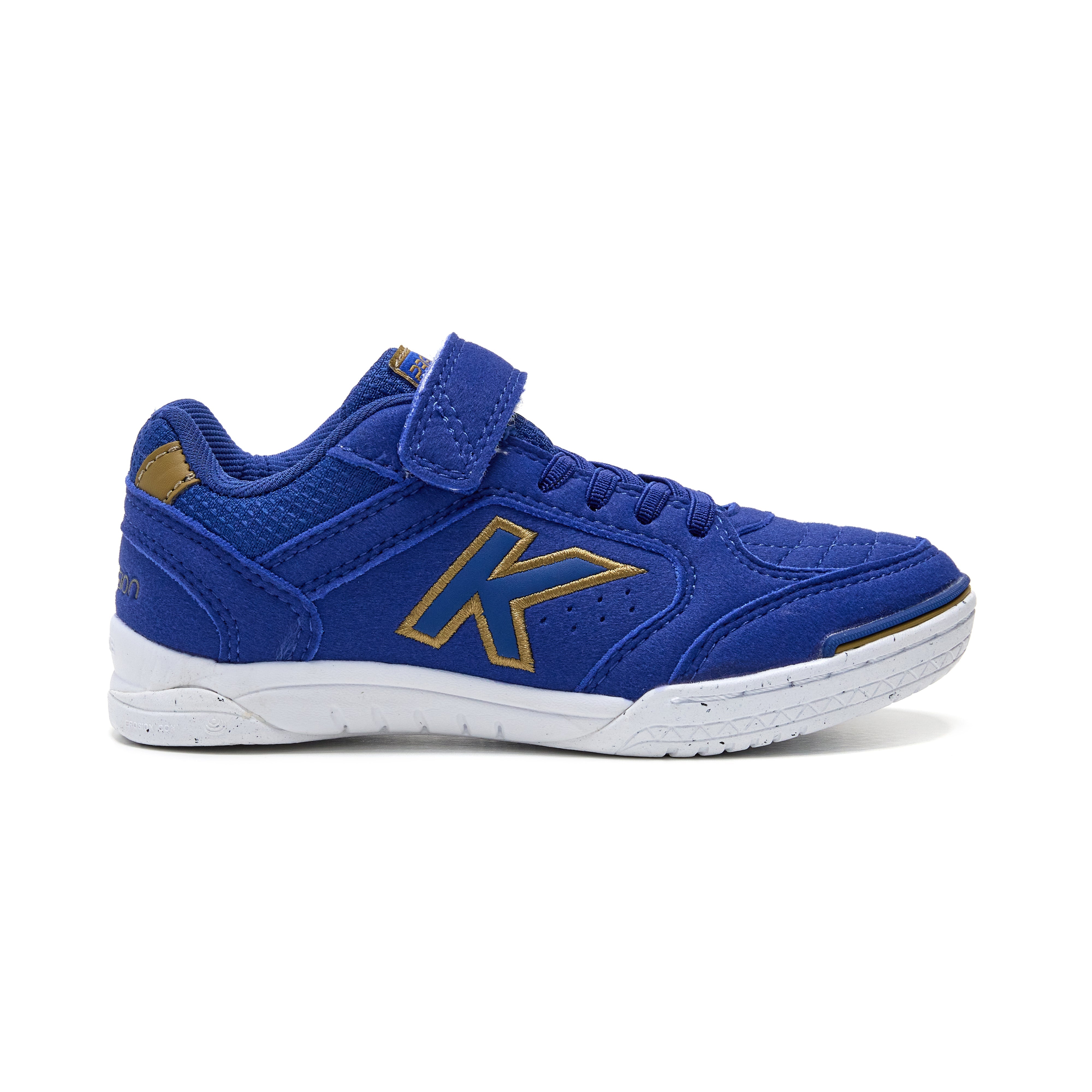 ZAPATILLAS DE FÚTBOL SALA DE NIÑO PRECISION ELASTIC AZUL DORADO