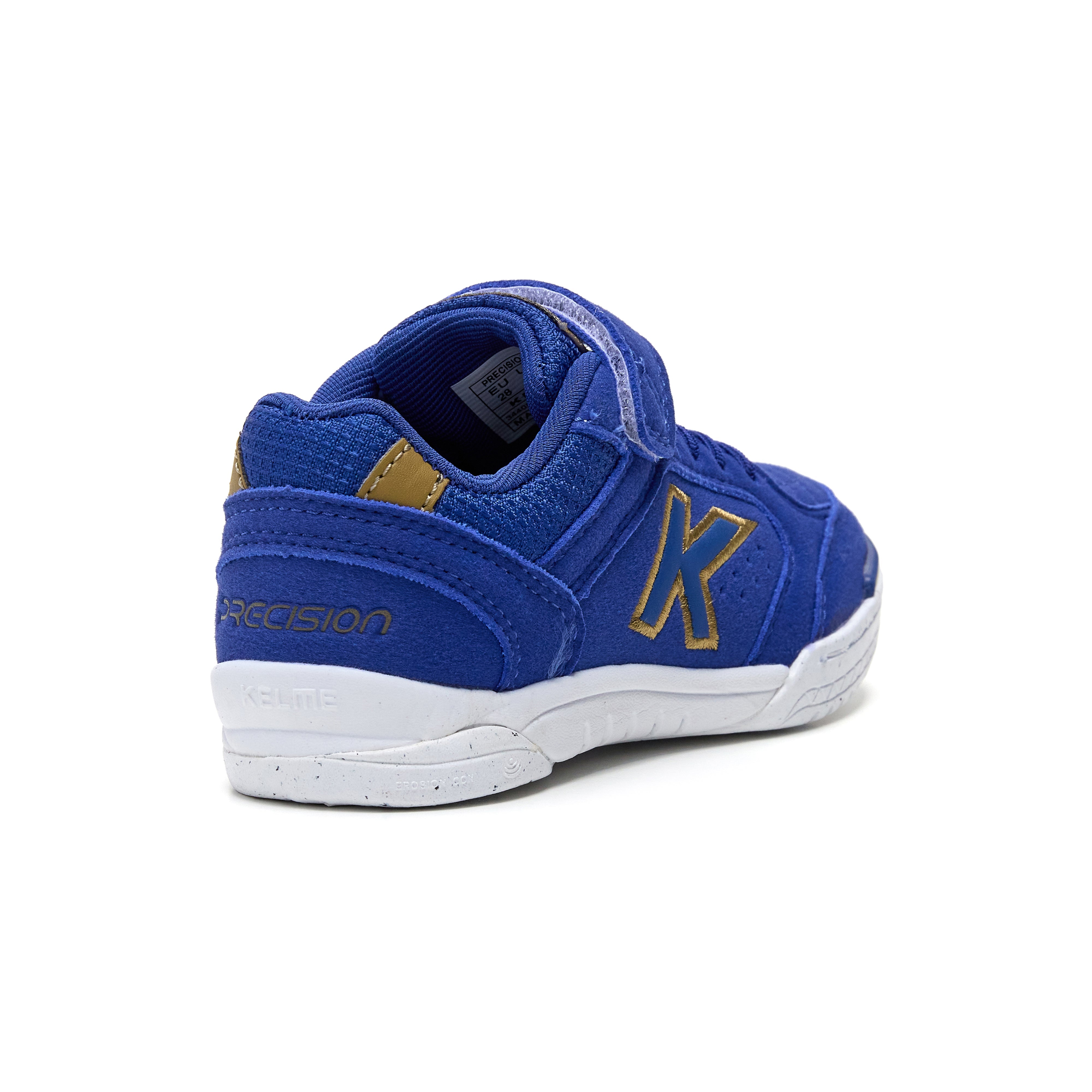 ZAPATILLAS DE FÚTBOL SALA DE NIÑO PRECISION ELASTIC AZUL DORADO