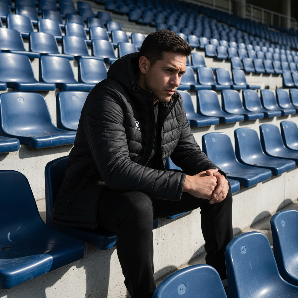 Chaqueta KELME Snow Negro en grader’o de estadio
