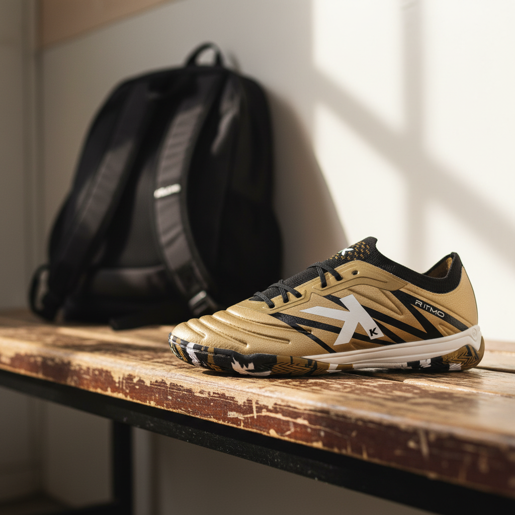 Zapatilla de Fútbol sala Ritmo Oro en vestuario