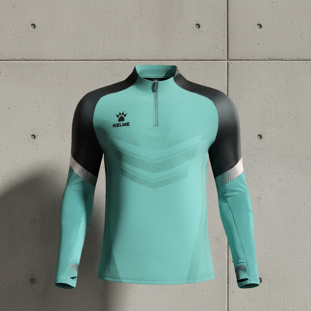Sudadera KELME Warrior Verde sobre muro de hormig—n brutalista