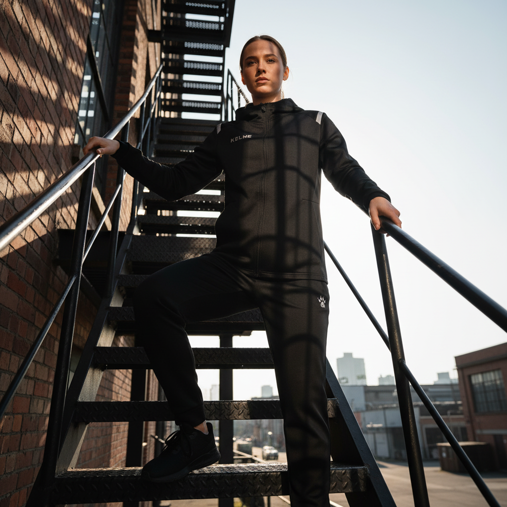 Chaqueta de Chándal Road negro en escaleras met‡licas