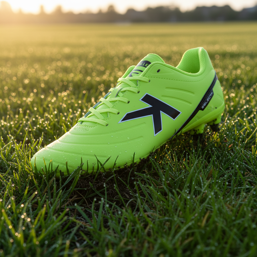 Botas de Fútbol Selecta SG lima en cŽsped natural con roc’o