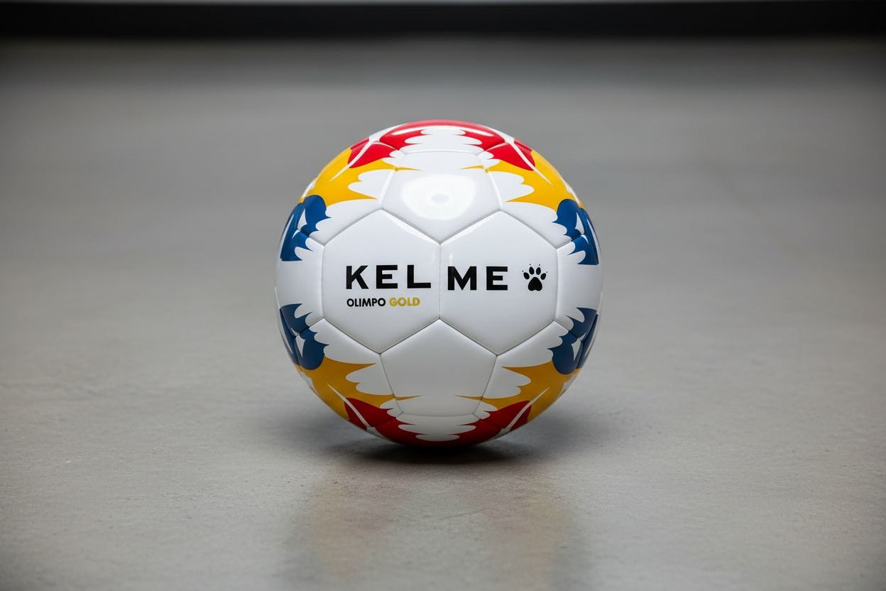 balón Fútbol Sala Olimpo Gold Blanco en cemento pulido