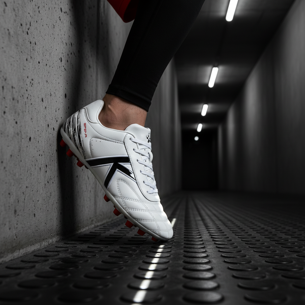 Botas de Fútbol SPEAR AG en tœnel de vestuarios
