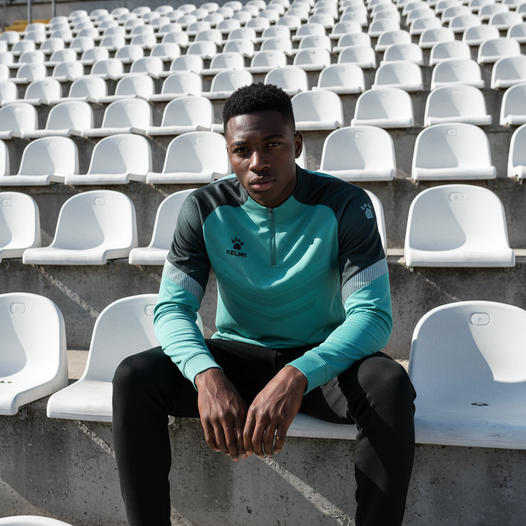 Sudadera KELME Warrior Verde en grader’o de estadio